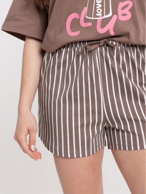 Pyjama court coffee club femme