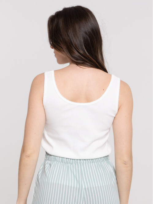 Haut de pyjama uni femme