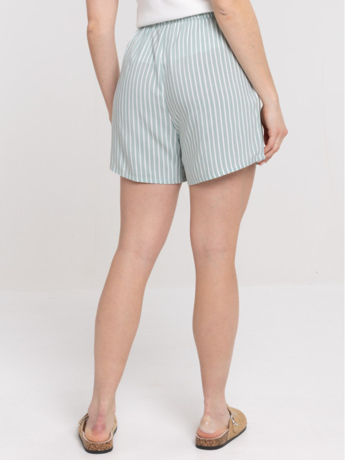 Bas de pyjama short rayé femme