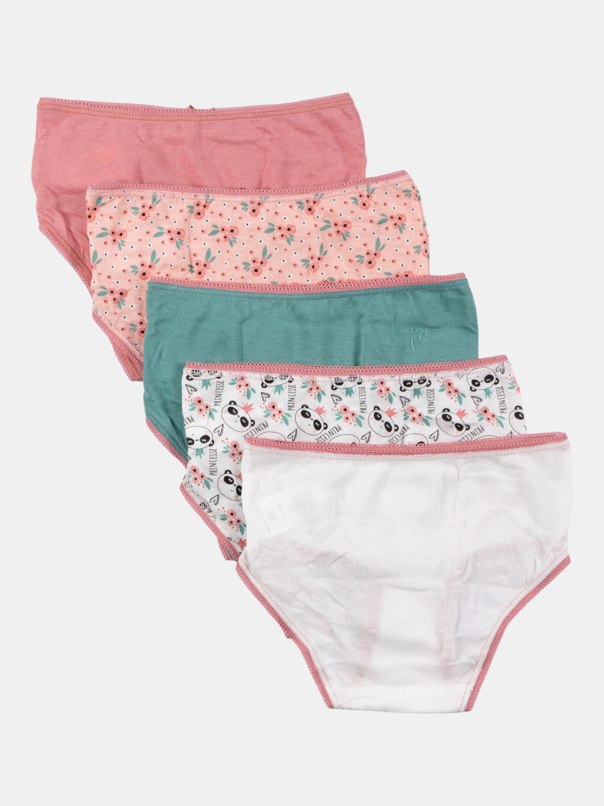 Lot de 5 slips motif panda fille