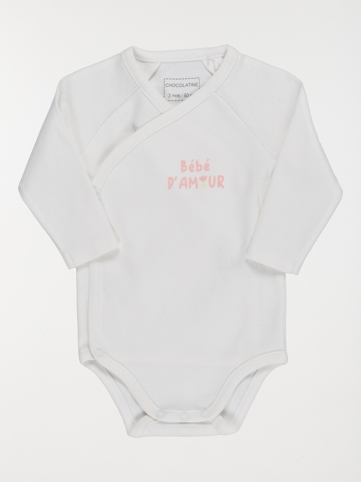 Lot 2 bodies bébé d'amour fille (0-9M)
