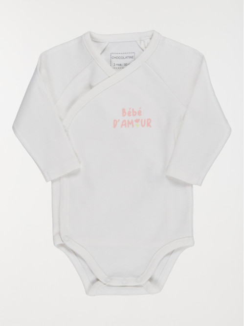 Lot 2 bodies bébé d'amour fille (0-9M)