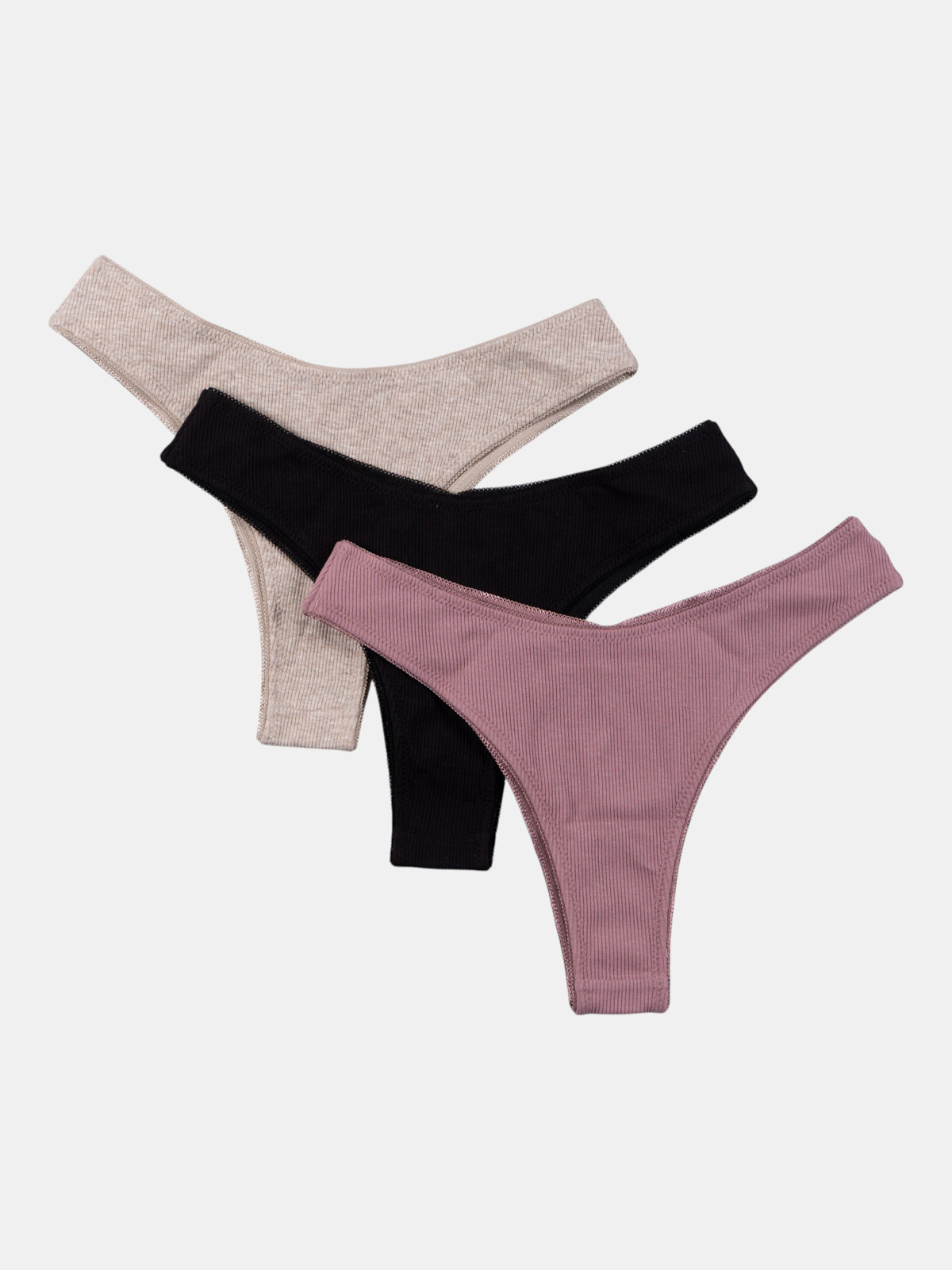 Lot de 3 tangas femme mauve (S-XL) Lot de 3 tangas femme mauve (S-XL)