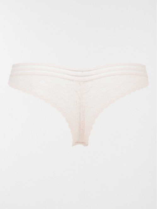 Tanga dentelle silky rose...
