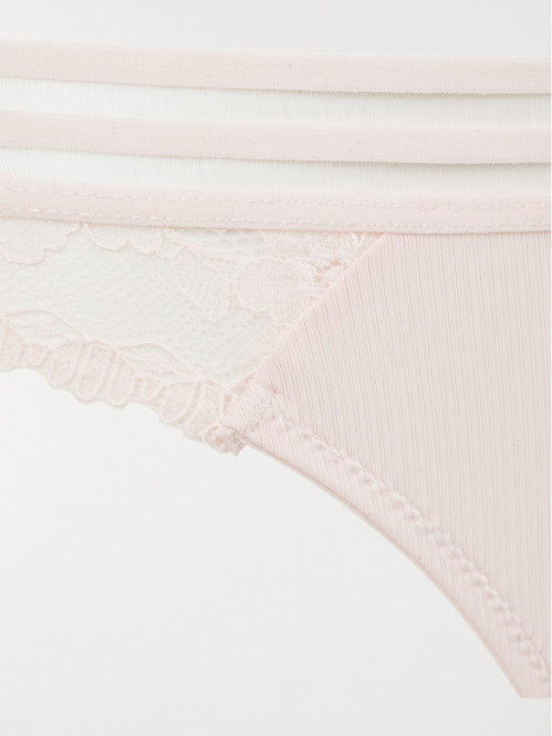 Tanga dentelle silky rose...