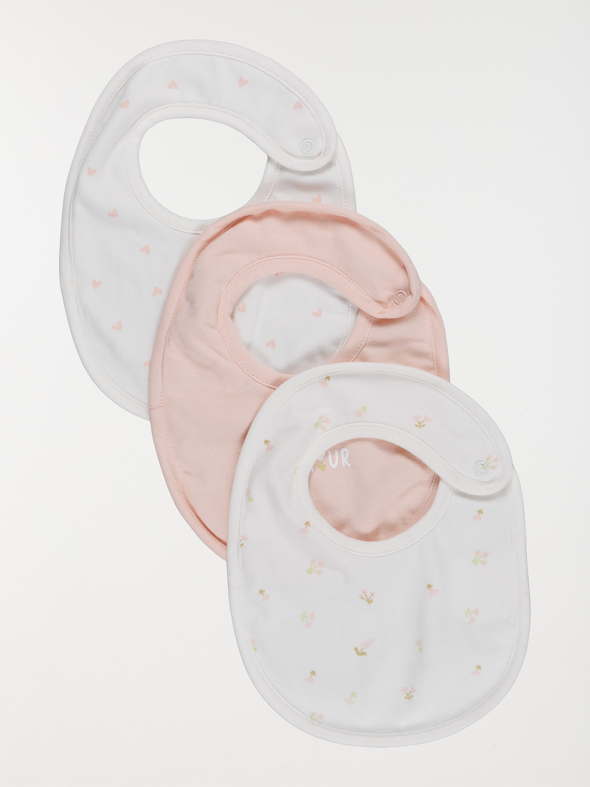 Lot de 3 bavoirs bébé d'amour fille
