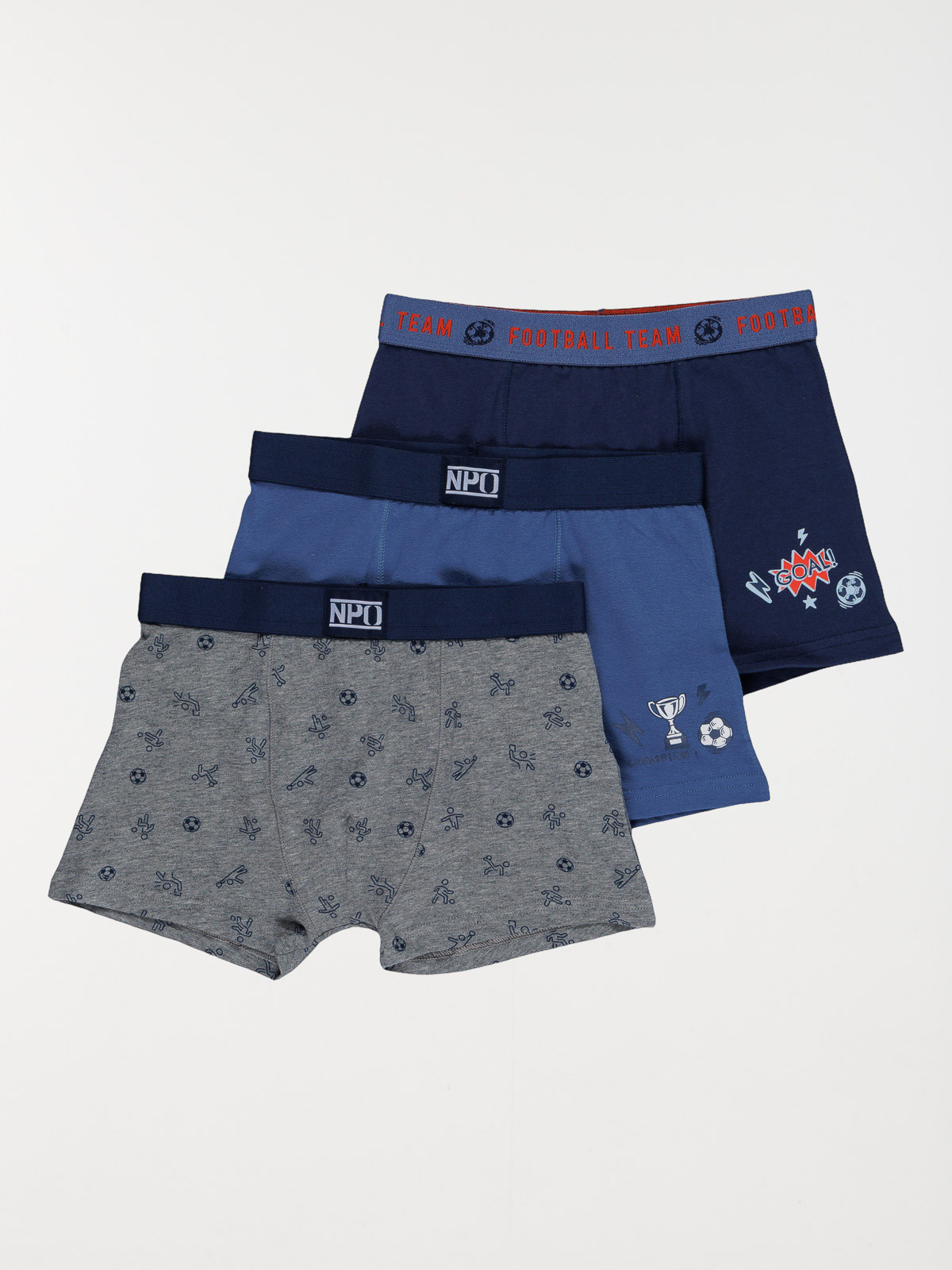 Lot de 3 boxers football team garçon