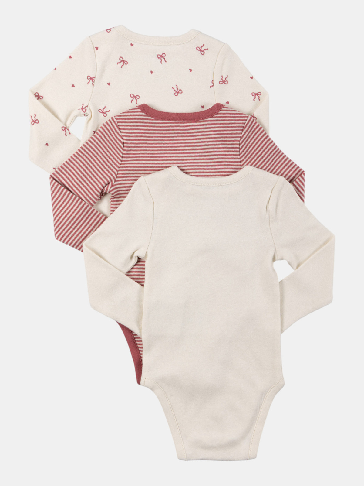 Lot de 3 bodies noeuds fille (3-24M) Lot de 3 bodies noeuds fille (3-24M)