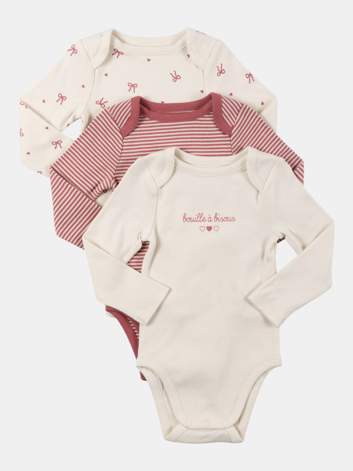 Lot de 3 bodies noeuds fille (3-24M) Lot de 3 bodies noeuds fille (3-24M)