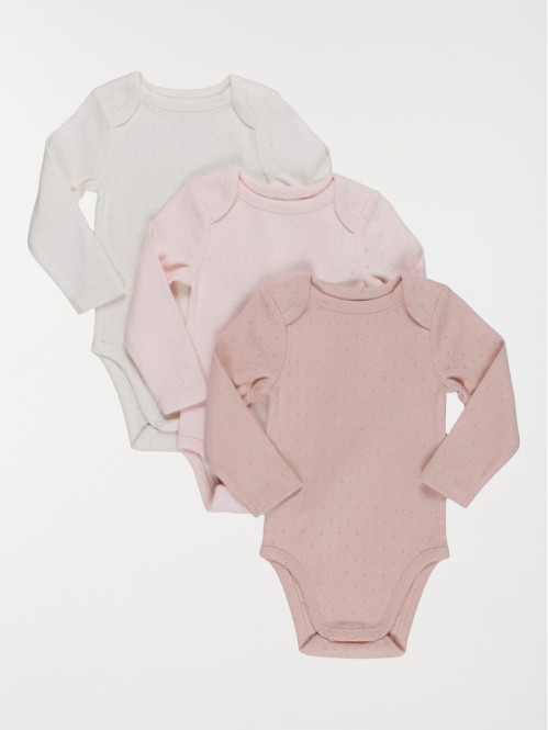 Lot de 3 bodies unis fille...