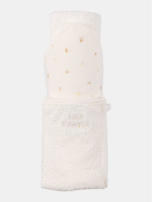 Cape de bain et gant bébé...