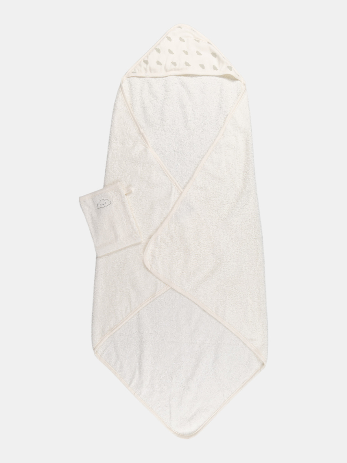 Cape de bain et gant nuage bébé