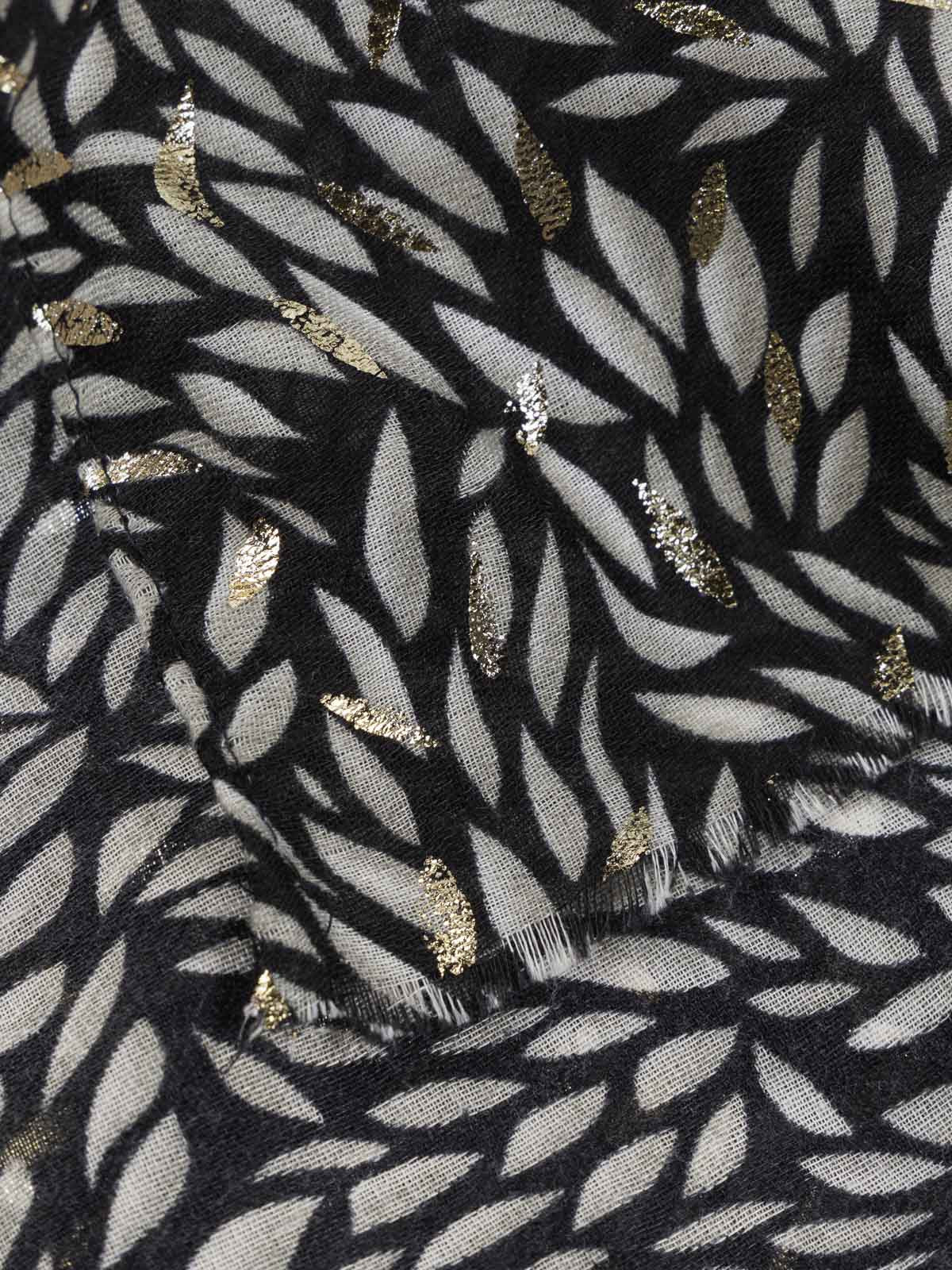 Foulard feuillage détails dorés femme Foulard feuillage détails dorés femme