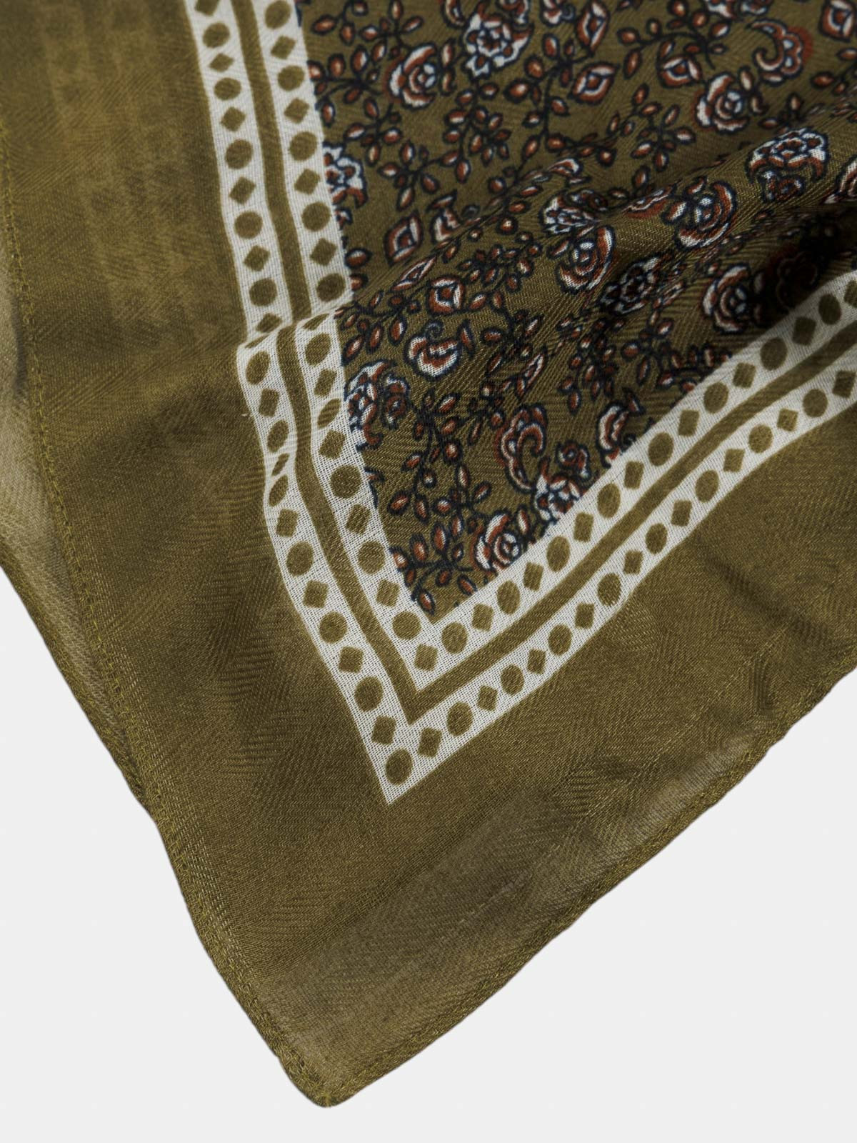 Foulard imprimé floral vert forêt femme