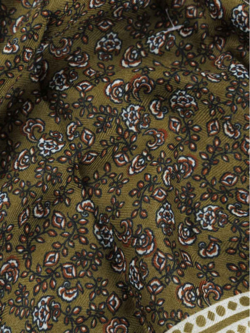 Foulard imprimé floral vert forêt femme