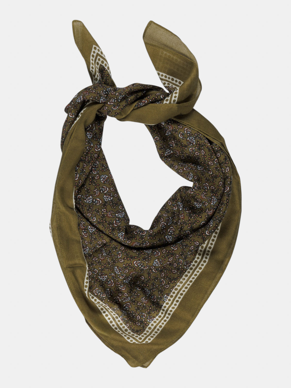 Foulard imprimé floral vert forêt femme