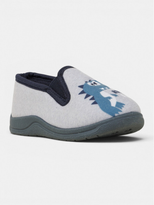 Chaussons gris dinosaure...