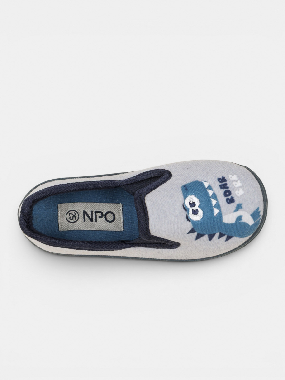 Chaussons gris dinosaure garçon (24-30)