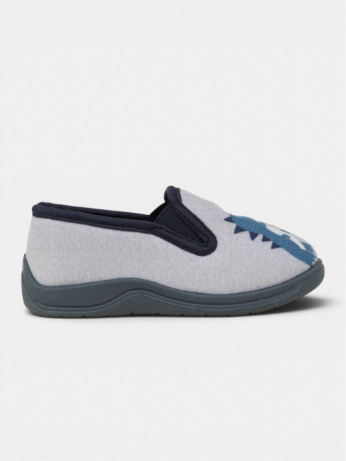 Chaussons gris dinosaure...