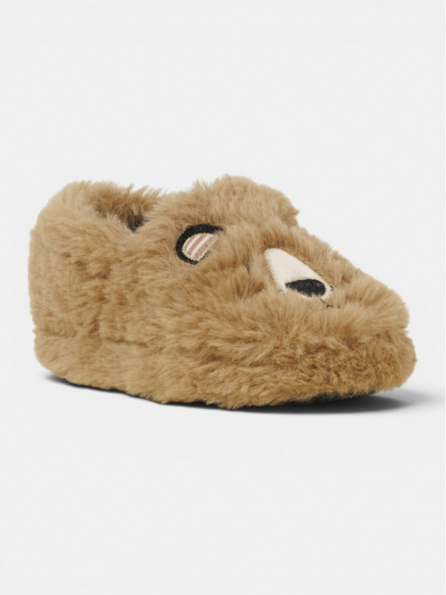 Chaussons marron ourson...
