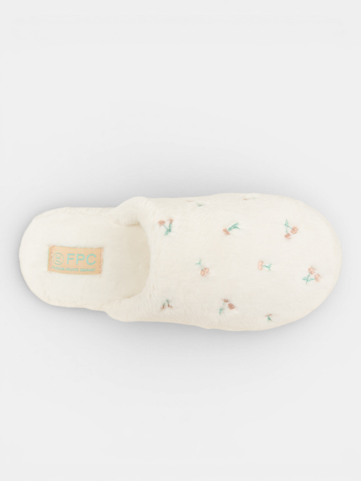 Chaussons cerises brodées femme (36-41)