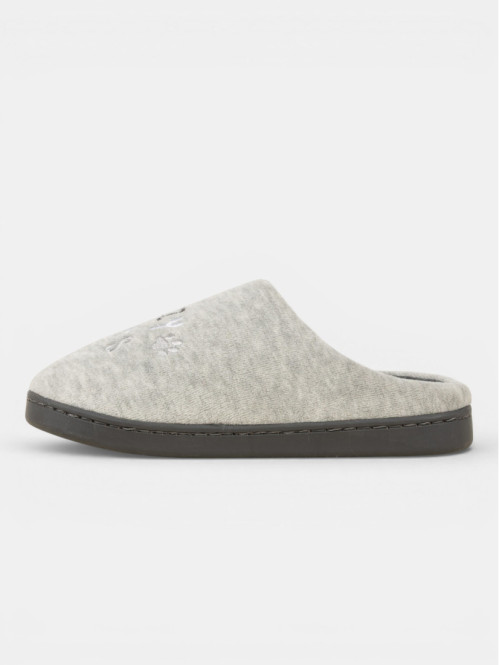 Chausson gris brodé (36-41)