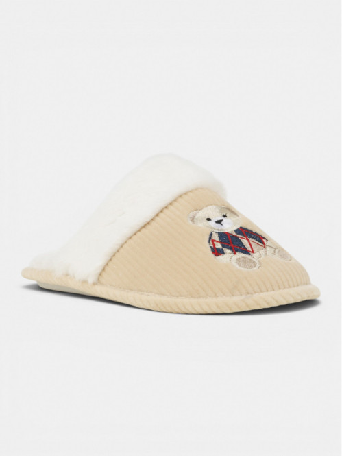 Chausson beige ourson femme...
