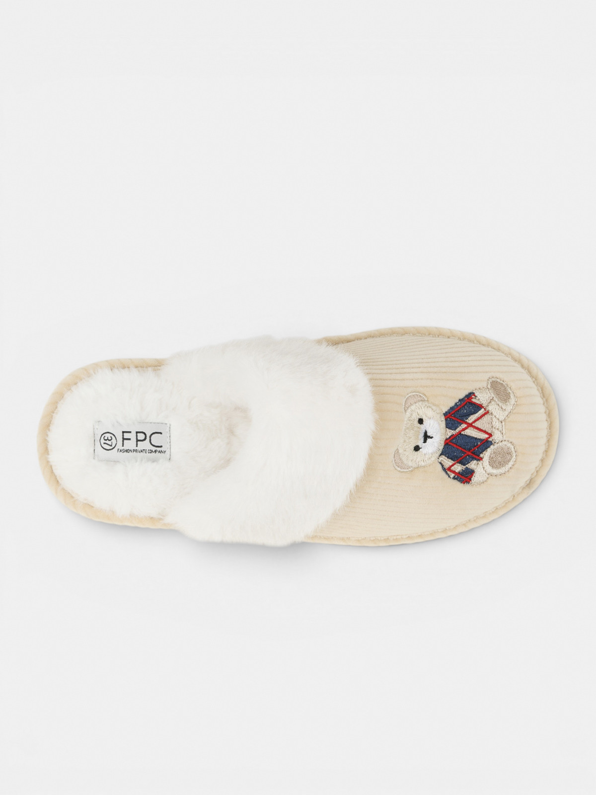 Chausson beige ourson femme (36-41)