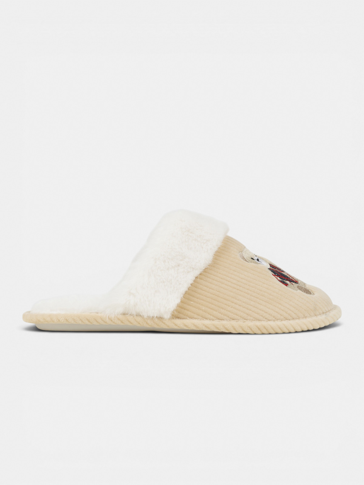 Chausson beige ourson femme (36-41)