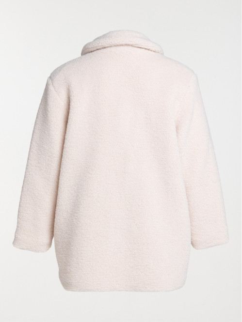 Manteau sherpa grande taille femme
