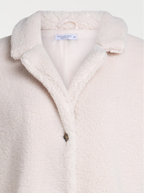 Manteau sherpa grande taille femme