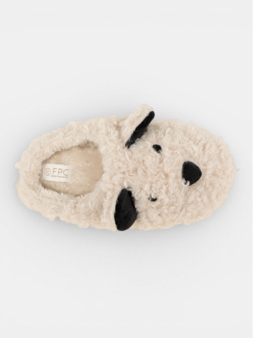 Chausson beige chien femme...
