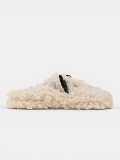 Chausson beige chien femme...
