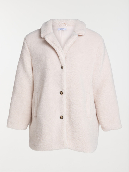 Manteau sherpa grande taille femme