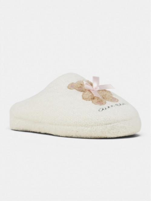 Chausson blanc ourson femme...