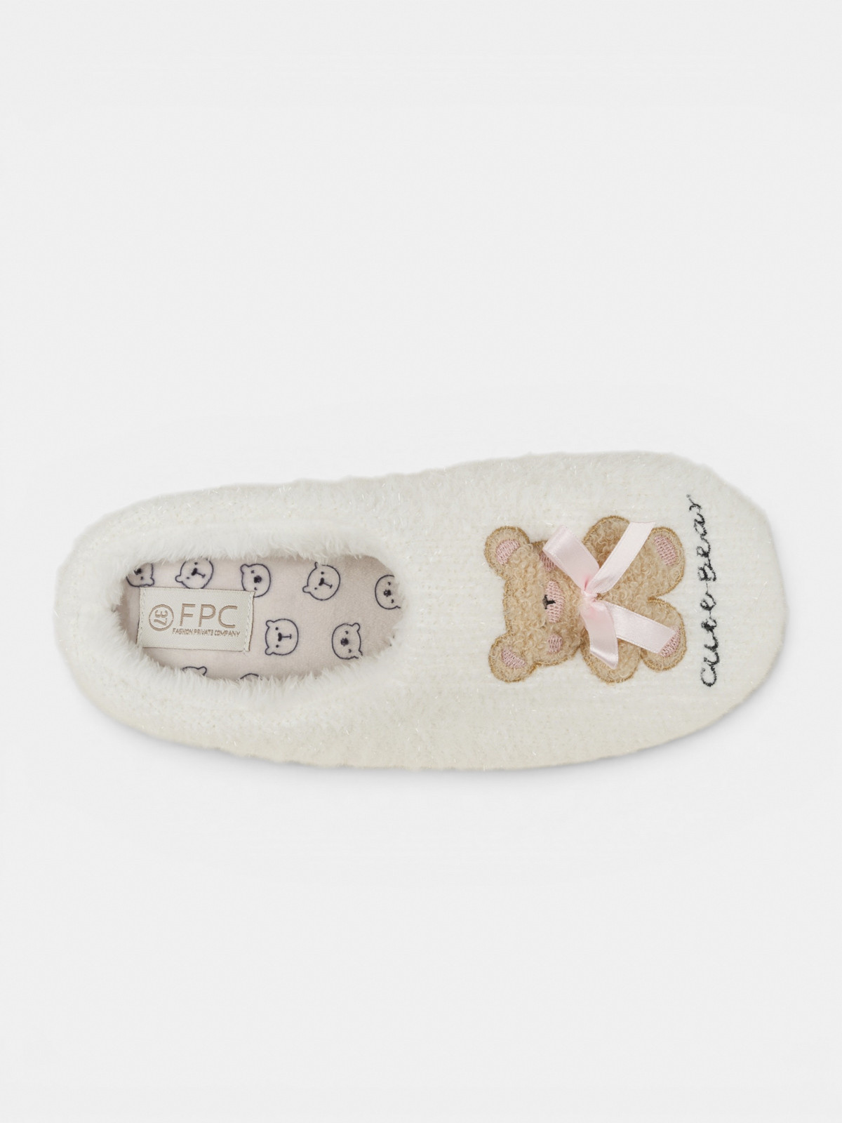 Chausson blanc ourson femme (36-41) Chausson blanc ourson femme (36-41)