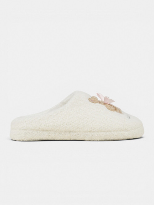 Chausson blanc ourson femme...