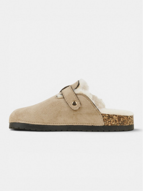 Chausson fourré beige fille...
