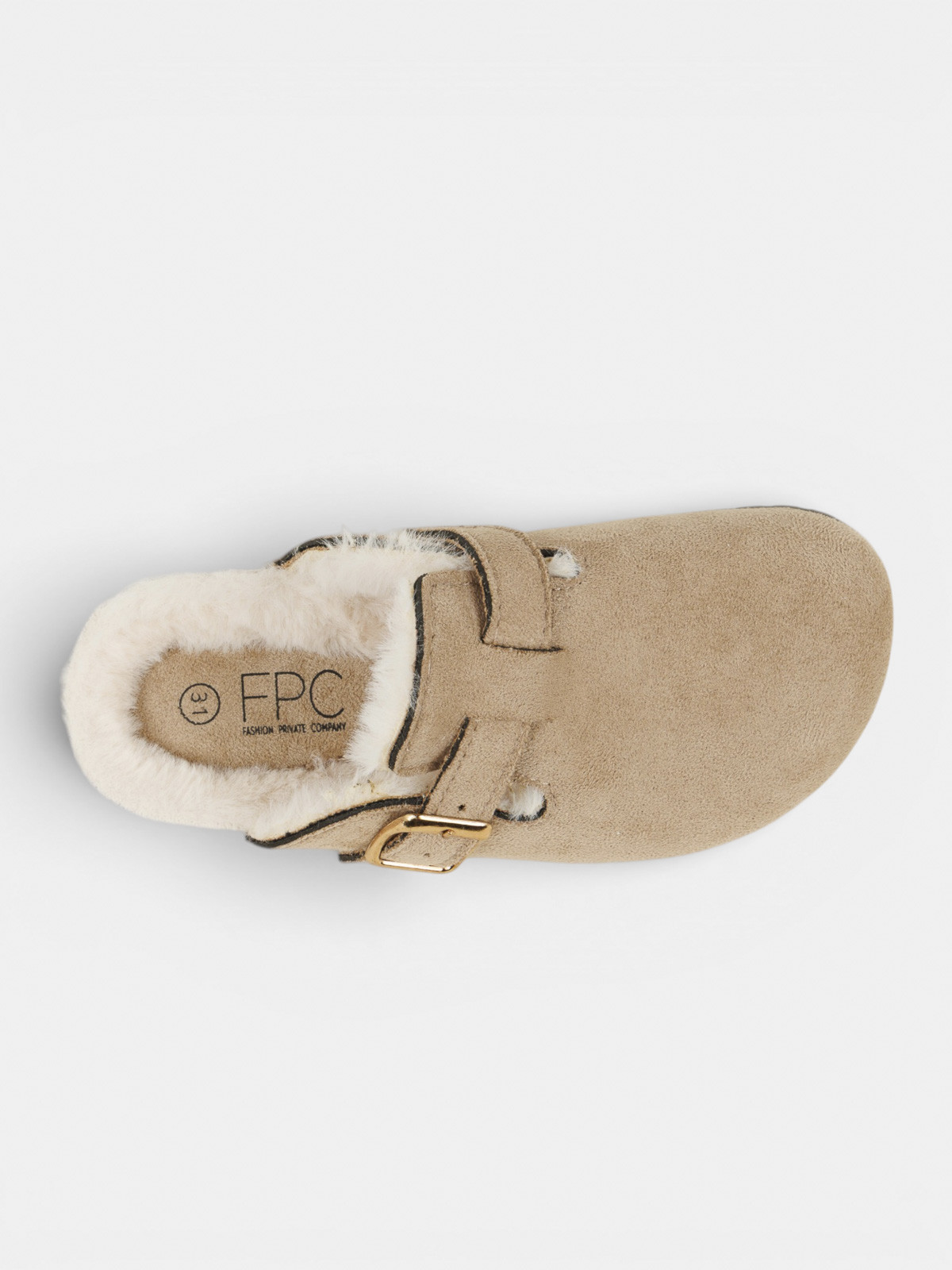 Chausson fourré beige fille (31-36)