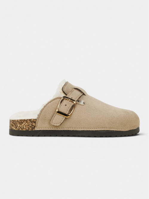 Chausson fourré beige fille...
