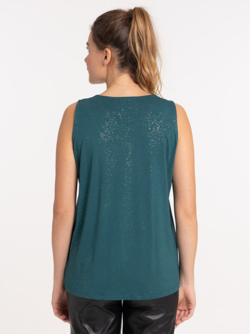 Débardeur vert british femme