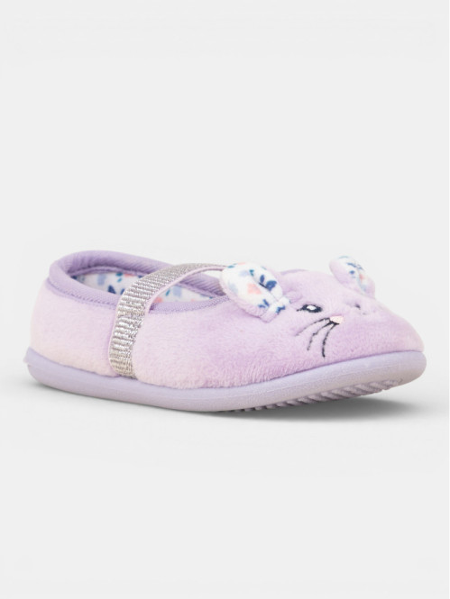 Chausson lapin lilas fille...