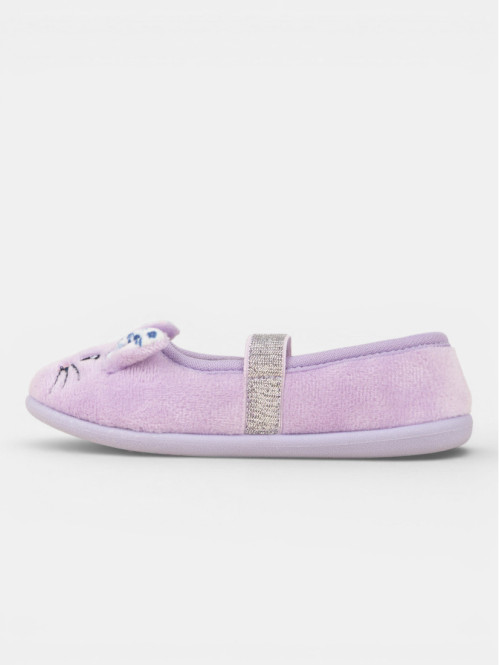Chausson lapin lilas fille...