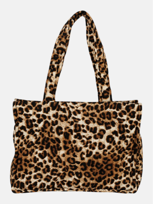 Sac grand format léopard femme