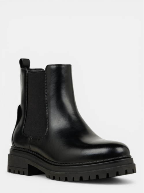 Bottines noires plates...