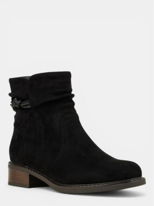 Bottines plissées noir...