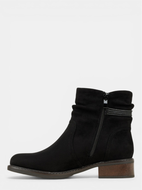 Bottines plissées noir...