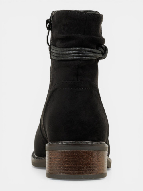 Bottines plissées noir...