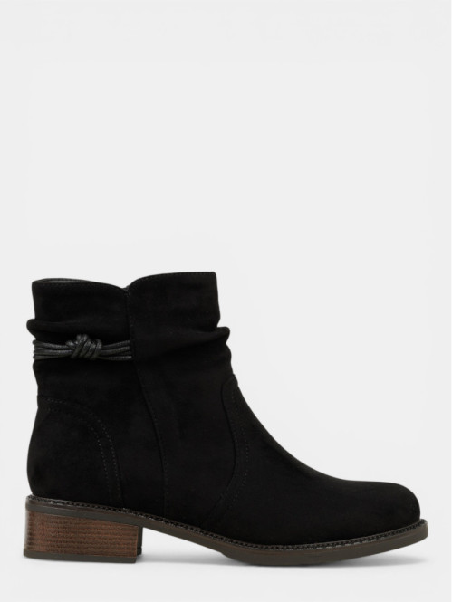 Bottines plissées noir...