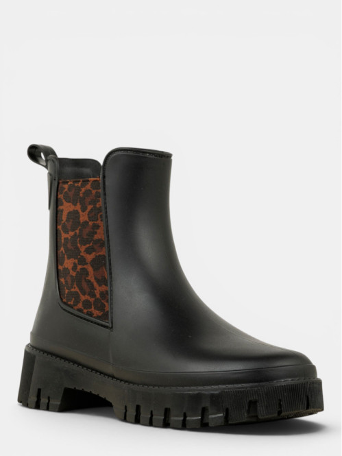 Bottines noires léopard...